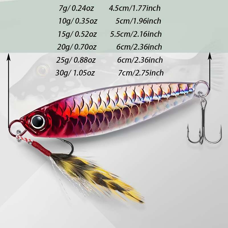 1pc 30g 1.05oz Fishing Lure Casting Jig Graceful Swim High Reflectivity
