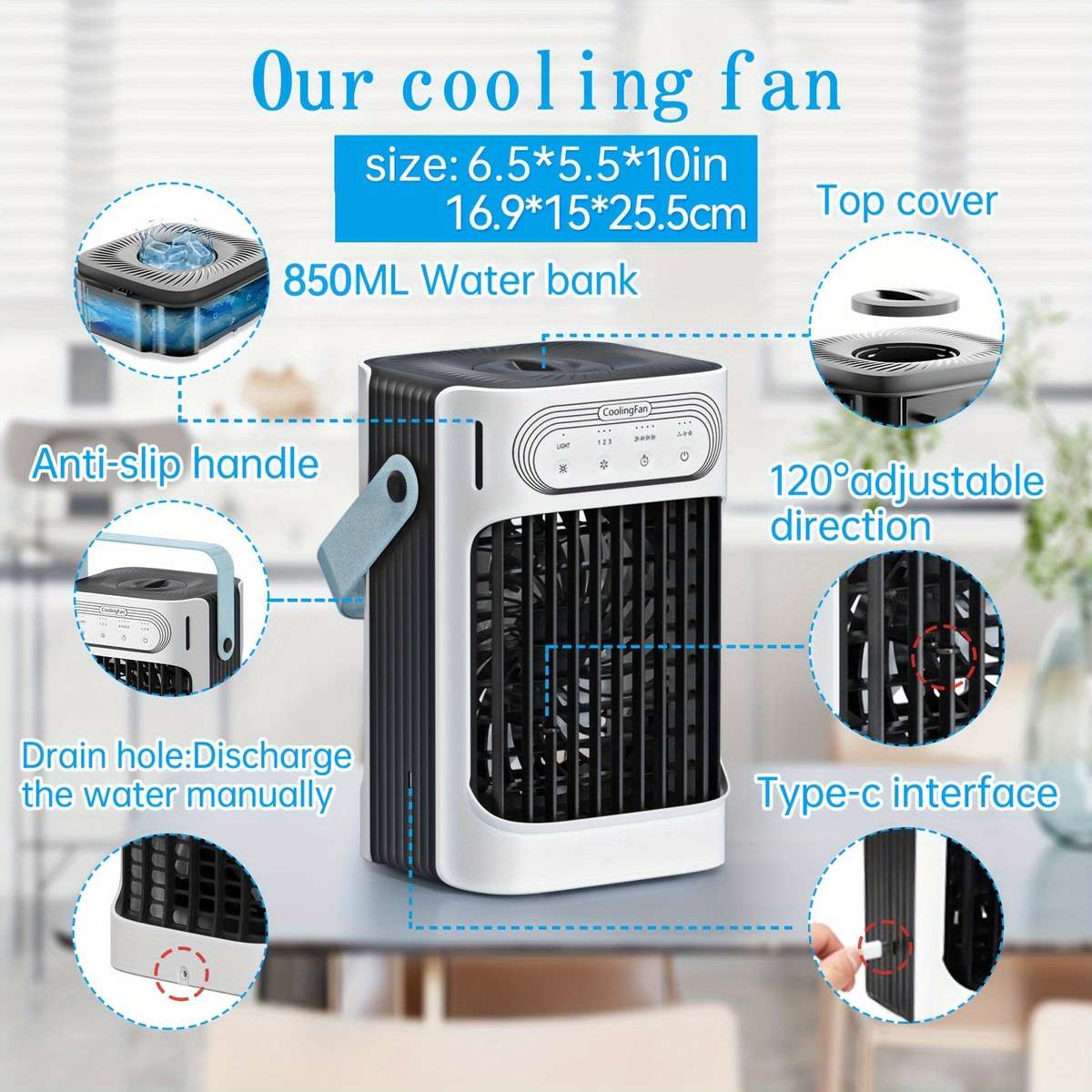 Fan Color White Materialpolypropylene  Pp