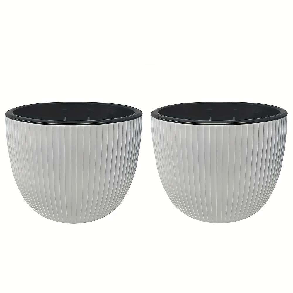 Flowerpot Color White 2 Piece Outer Basin  2 Piece Inner Basin