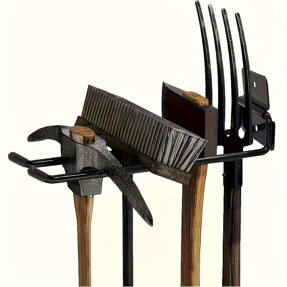 A Set Of 2 Wall Mounted Gardening Tool Storage Hangers Model Black folding hook Quantity 2pcs