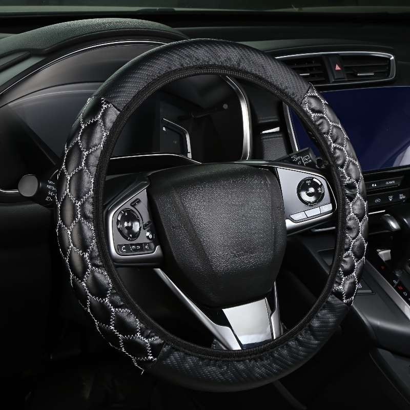 Car Steering Wheel Cover Black+White Line