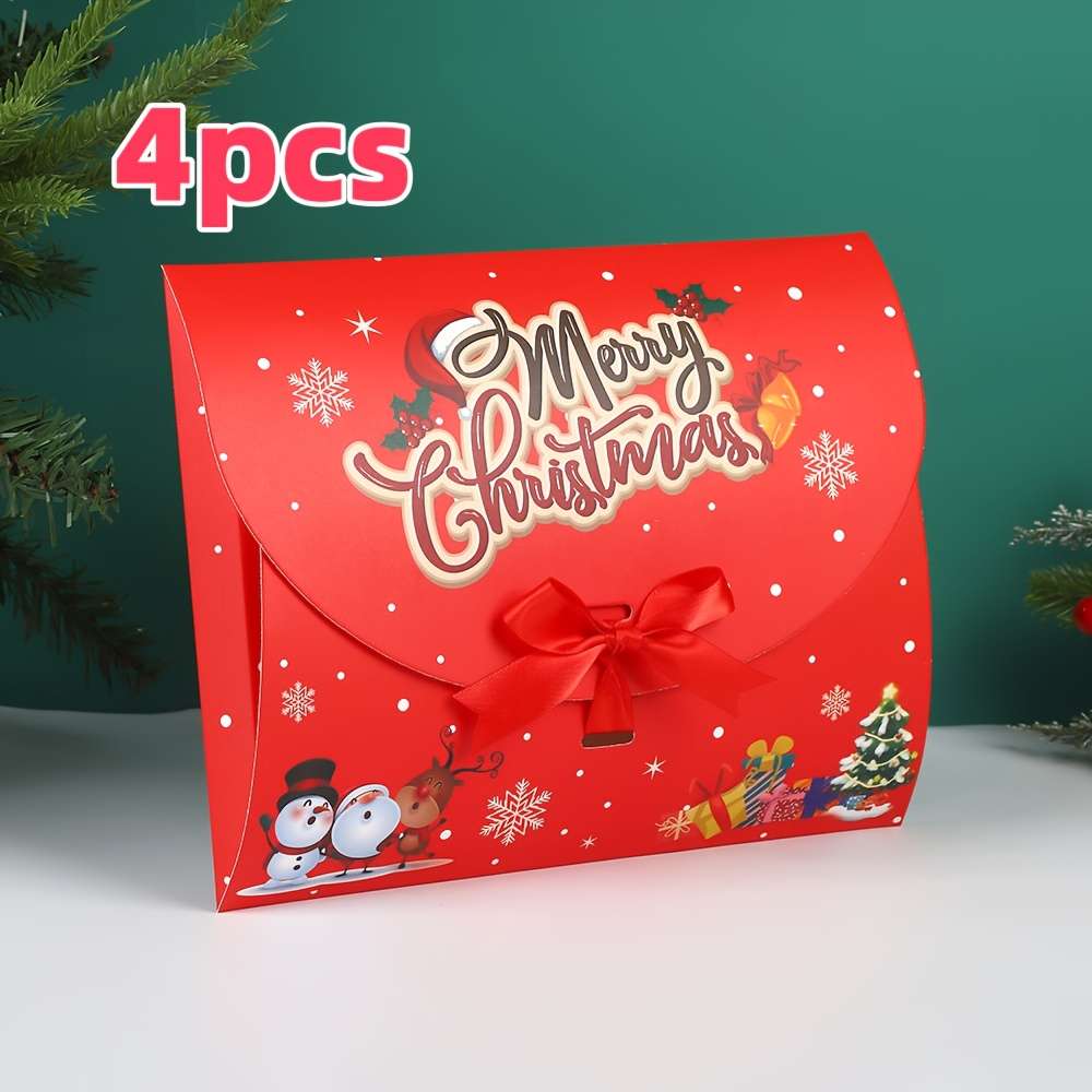 Christmas Gift Boxes Color Green -4Pcs