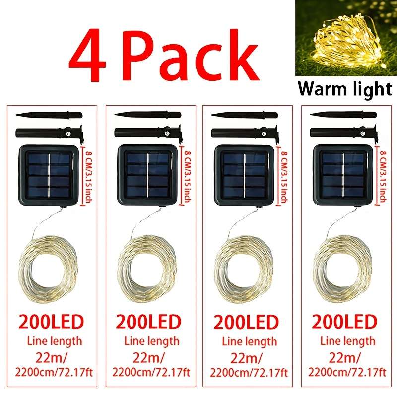 Christmas Lights Multicolor Size 4Pack   7M 22.96Ft  50Led  4