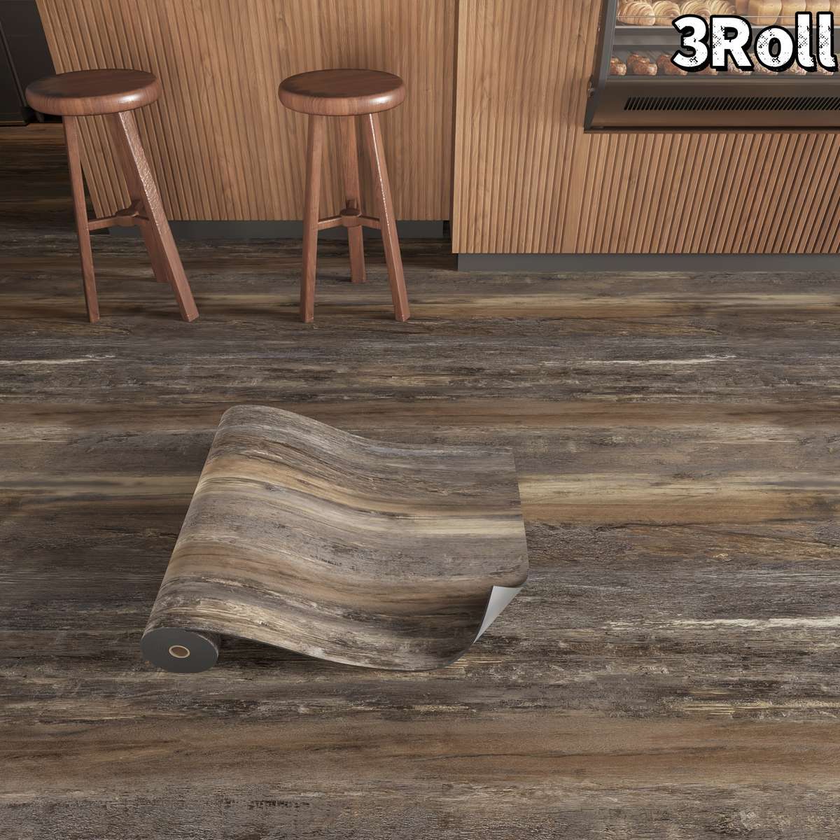 Self Adhesive Floor Stickers Cool Gray Stripes 3Rolls