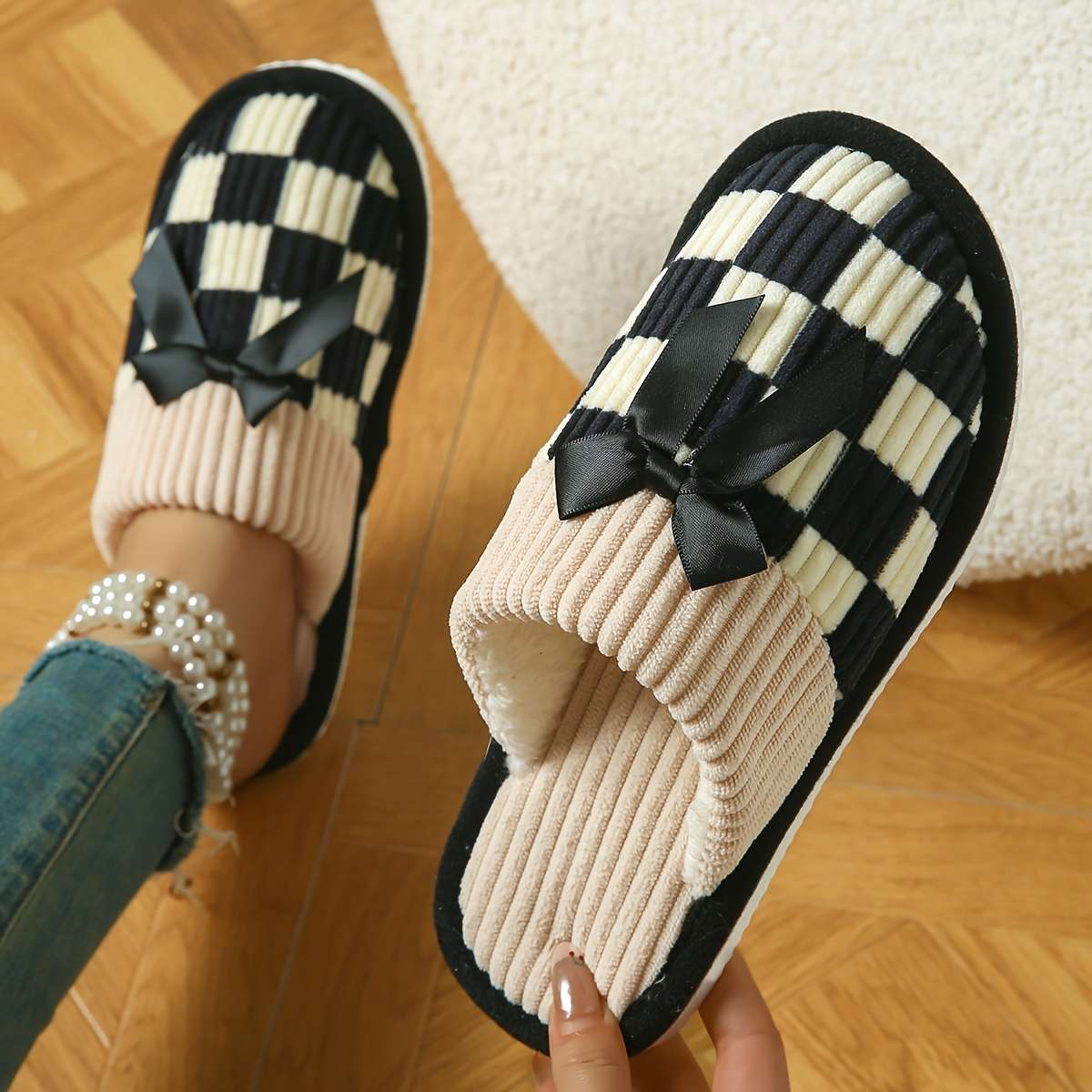 Cotton Slippers Color Grey Sizeuk 6.5-7
