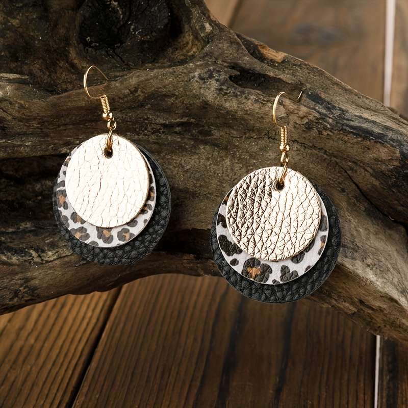Women S Earrings Color 2 Leopard Print