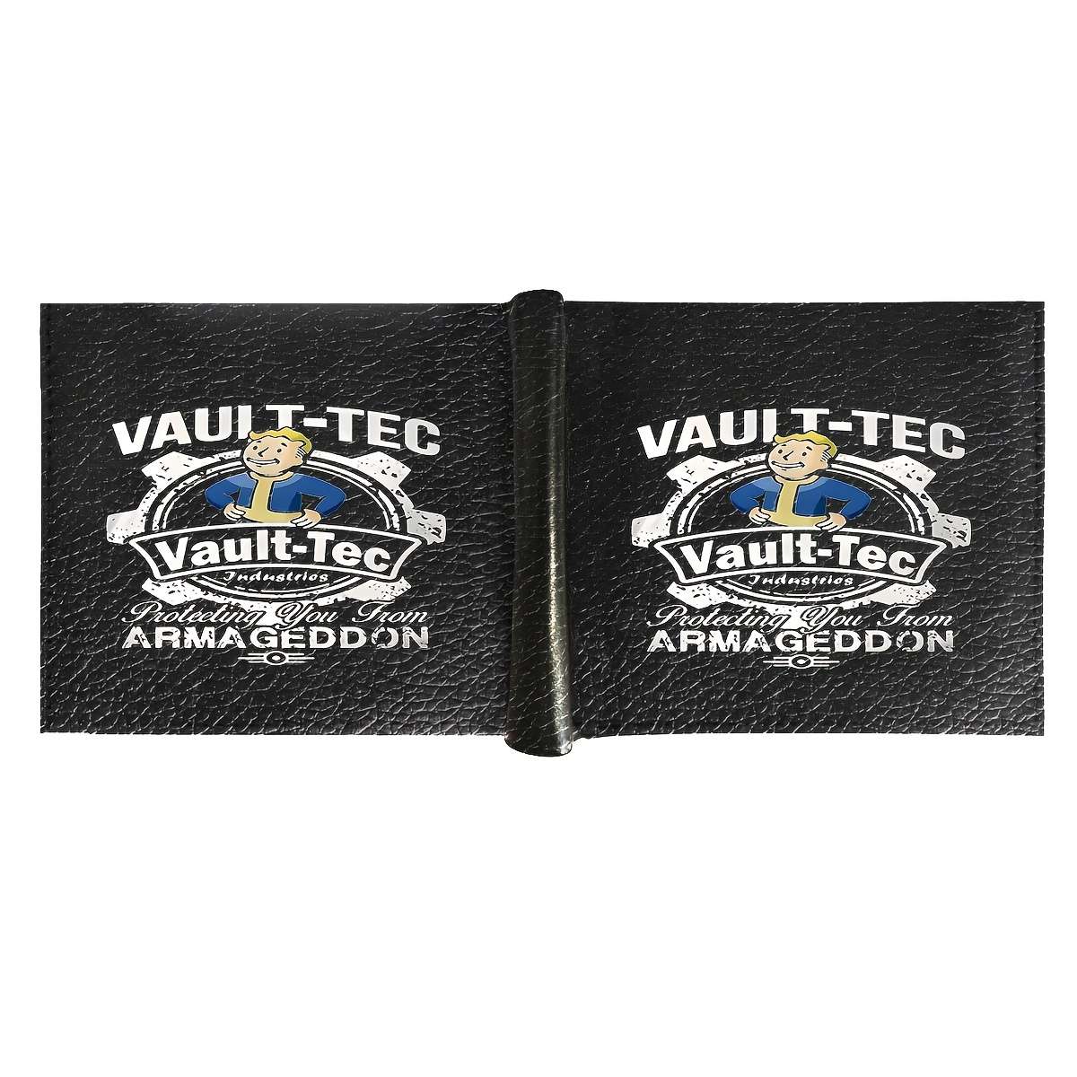 Vault-Tec Men'S Black Faux Leather Walletcasual Style Crocodile Pattern Multi-Function