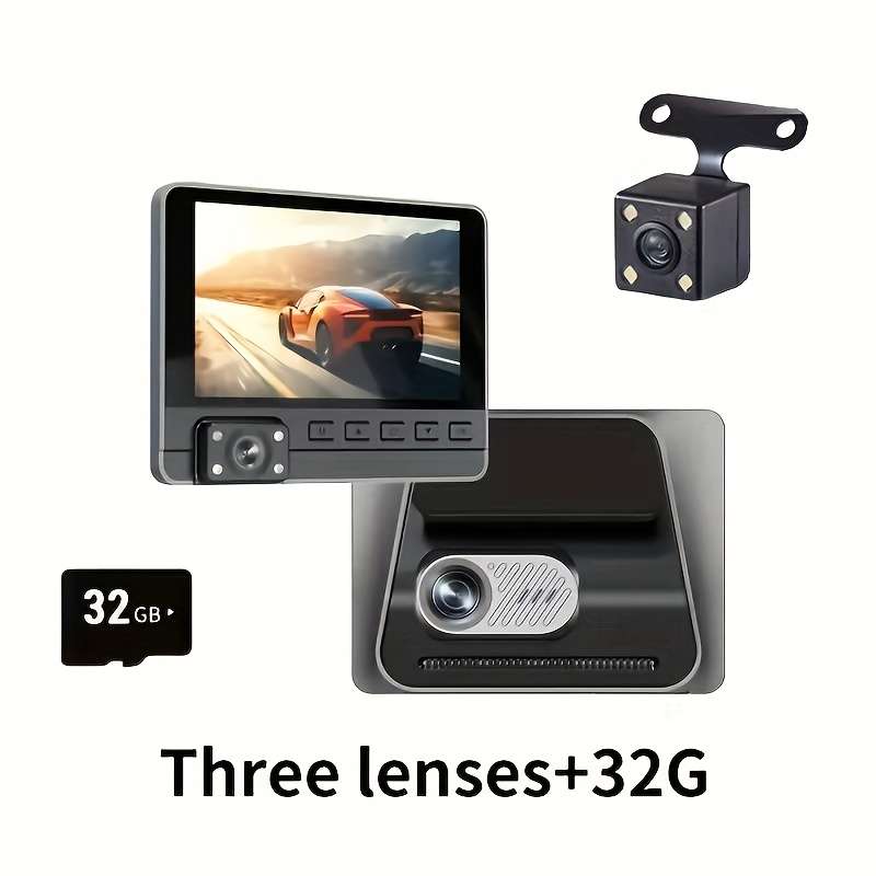 Dashcam Size 3 Lenses  Add  32Gtf Card