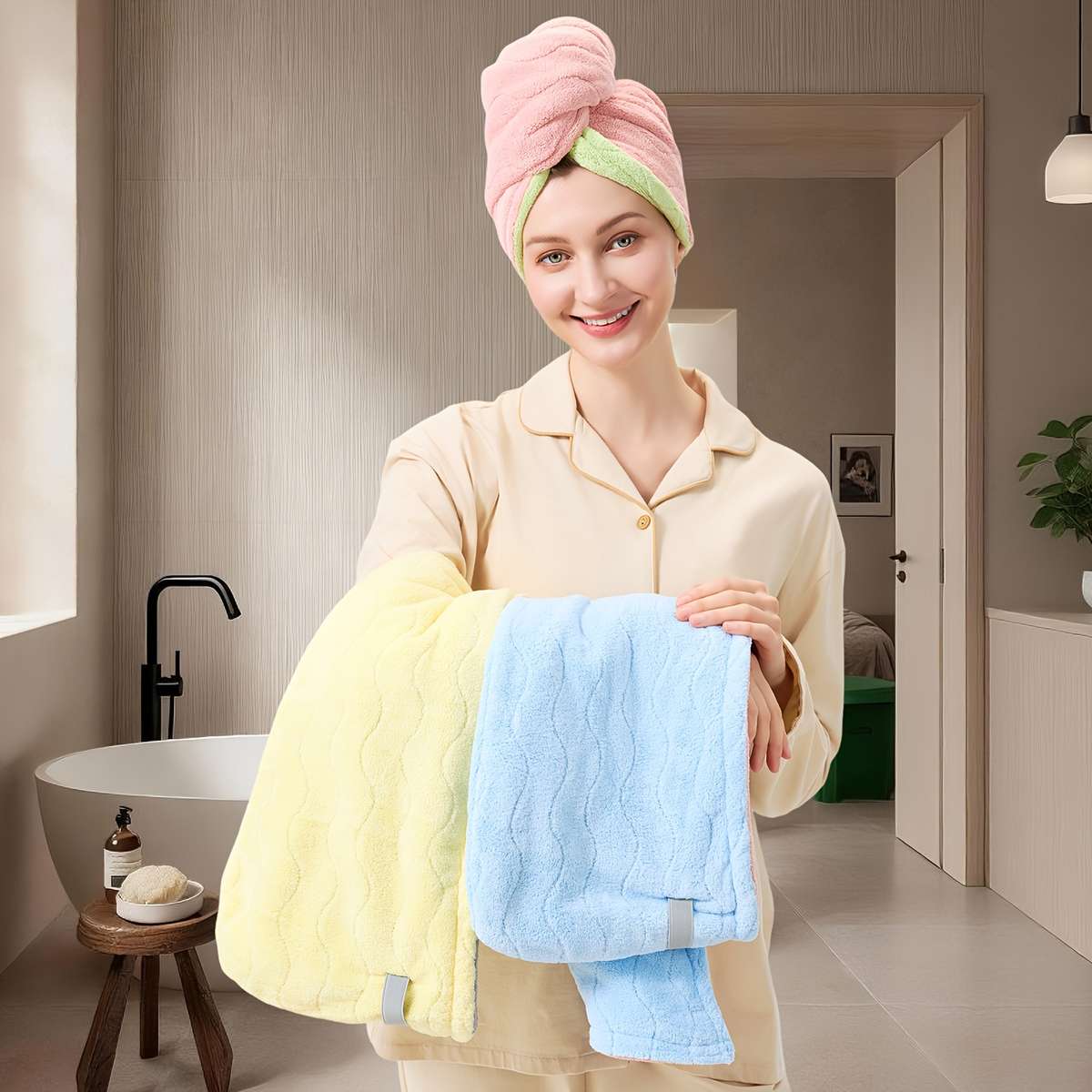 Hair Turban YellowGray