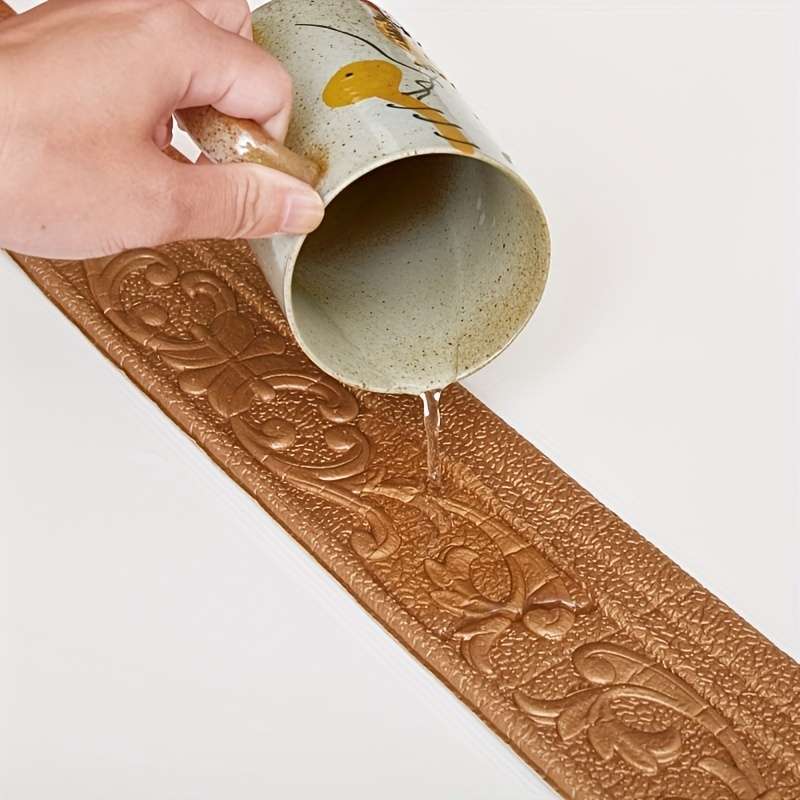 Skirting Board Extra Long Carved Waistline Copper Color 5 Meters