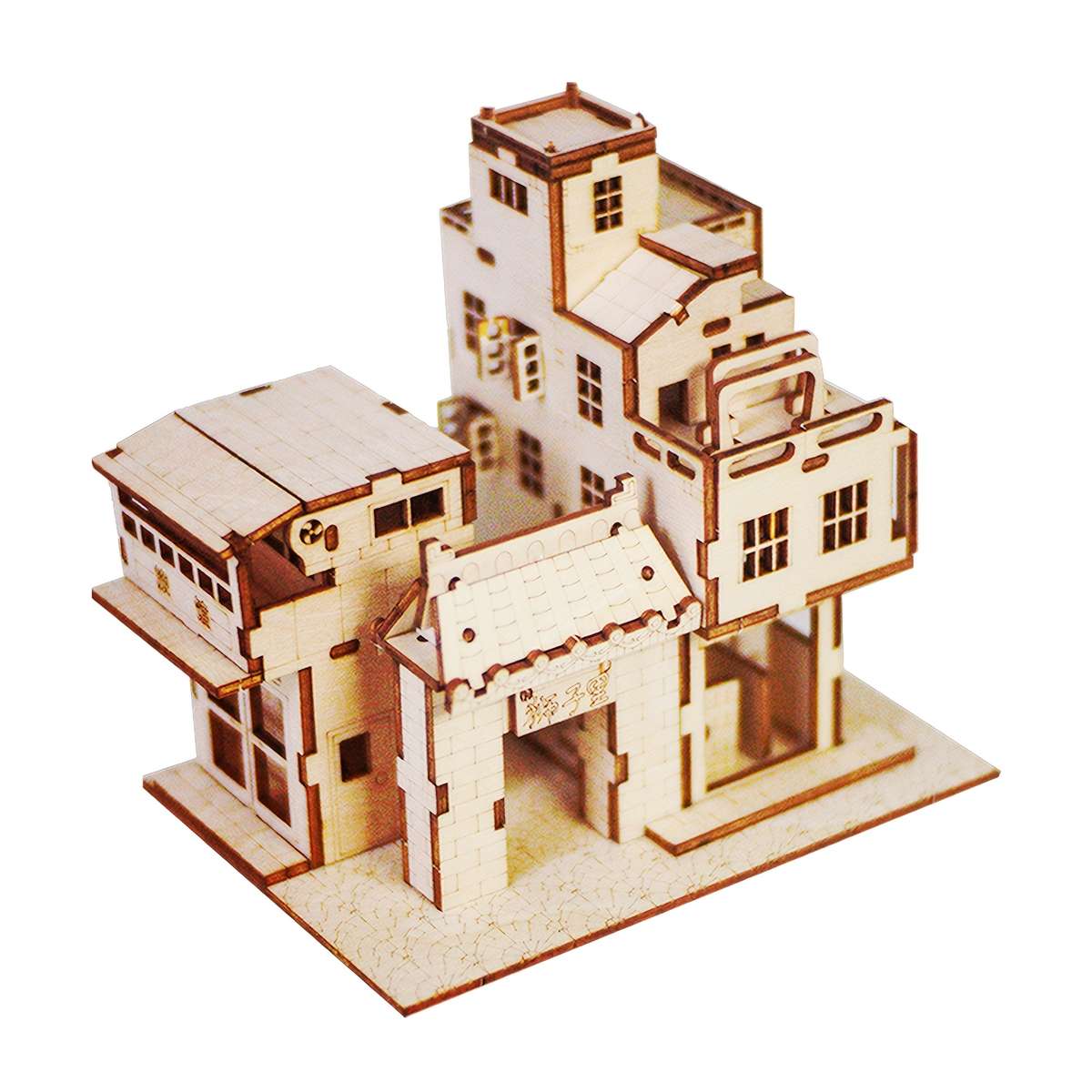 3D Building Model Puzzle Set Items Southern Cabin