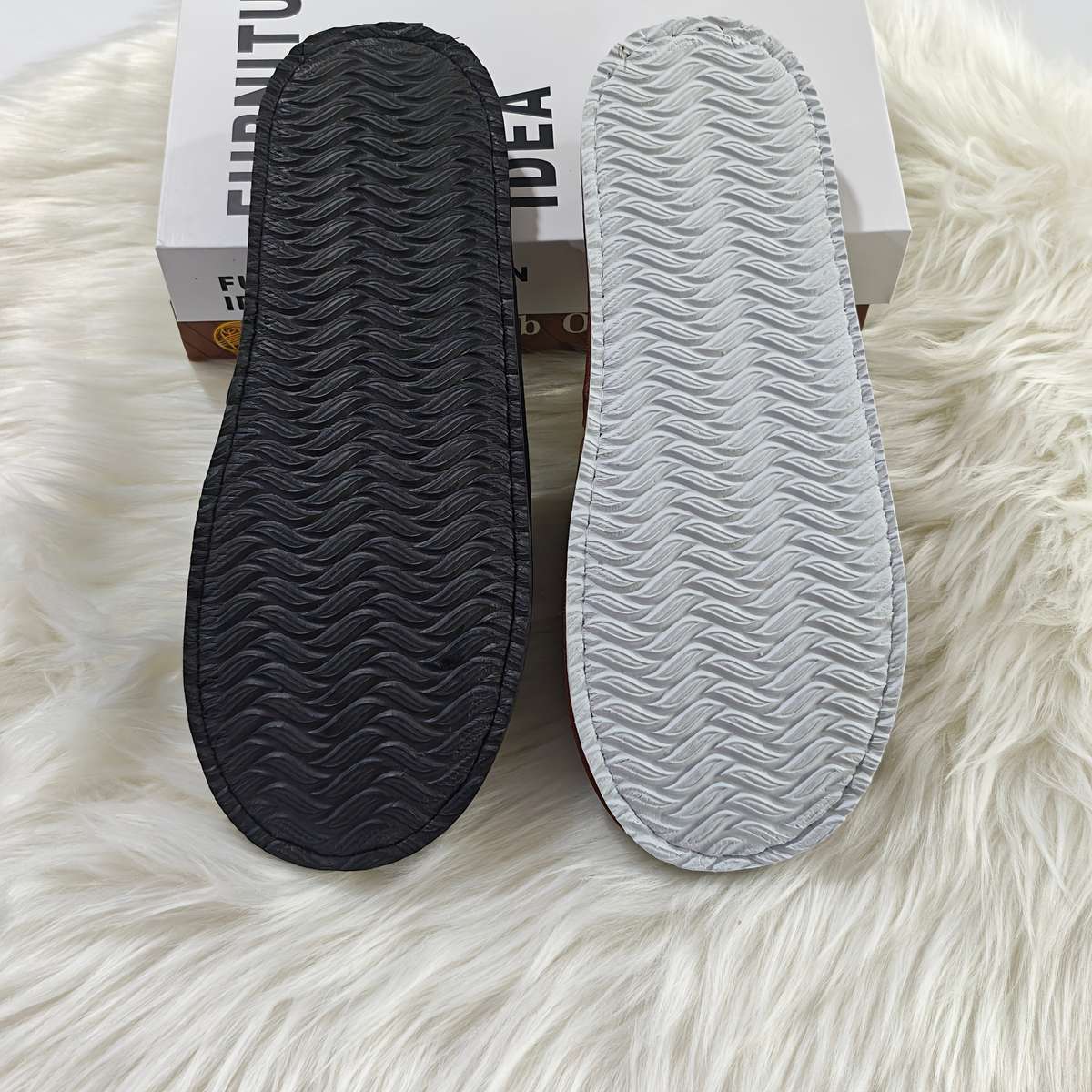 Cotton Slippers Color Brown Upper  White Sole  1 Pair Sizeuk 7