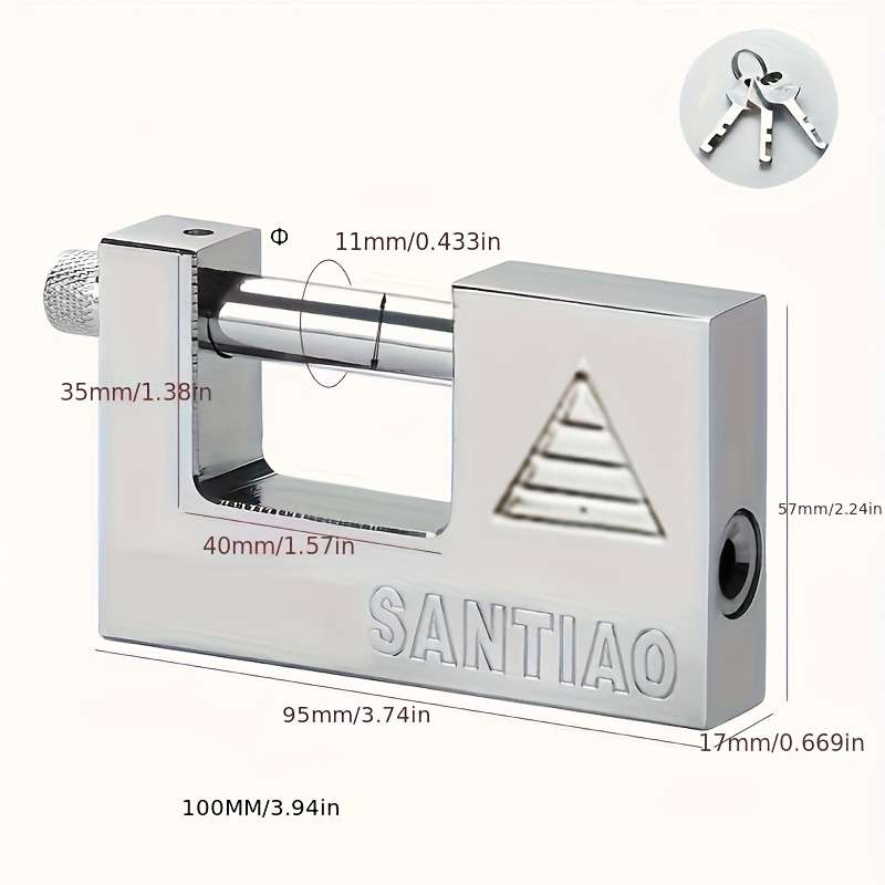 Lock Model 80Mm 3.15In 1Pc 1 Lock With 3 Keys