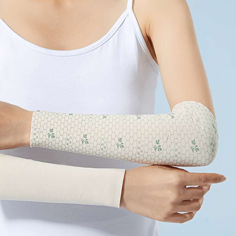 Sunscreen Sleeves Items 2Pcs Black 2Pcs Beige