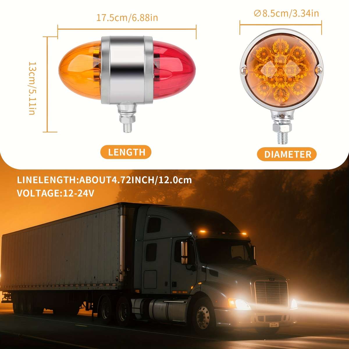 Car Lights Color Yellowred Quantity 2Pcs