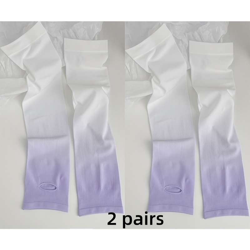 Sunscreen Sleeves Color 2Pairs Yellow And Green Gradient