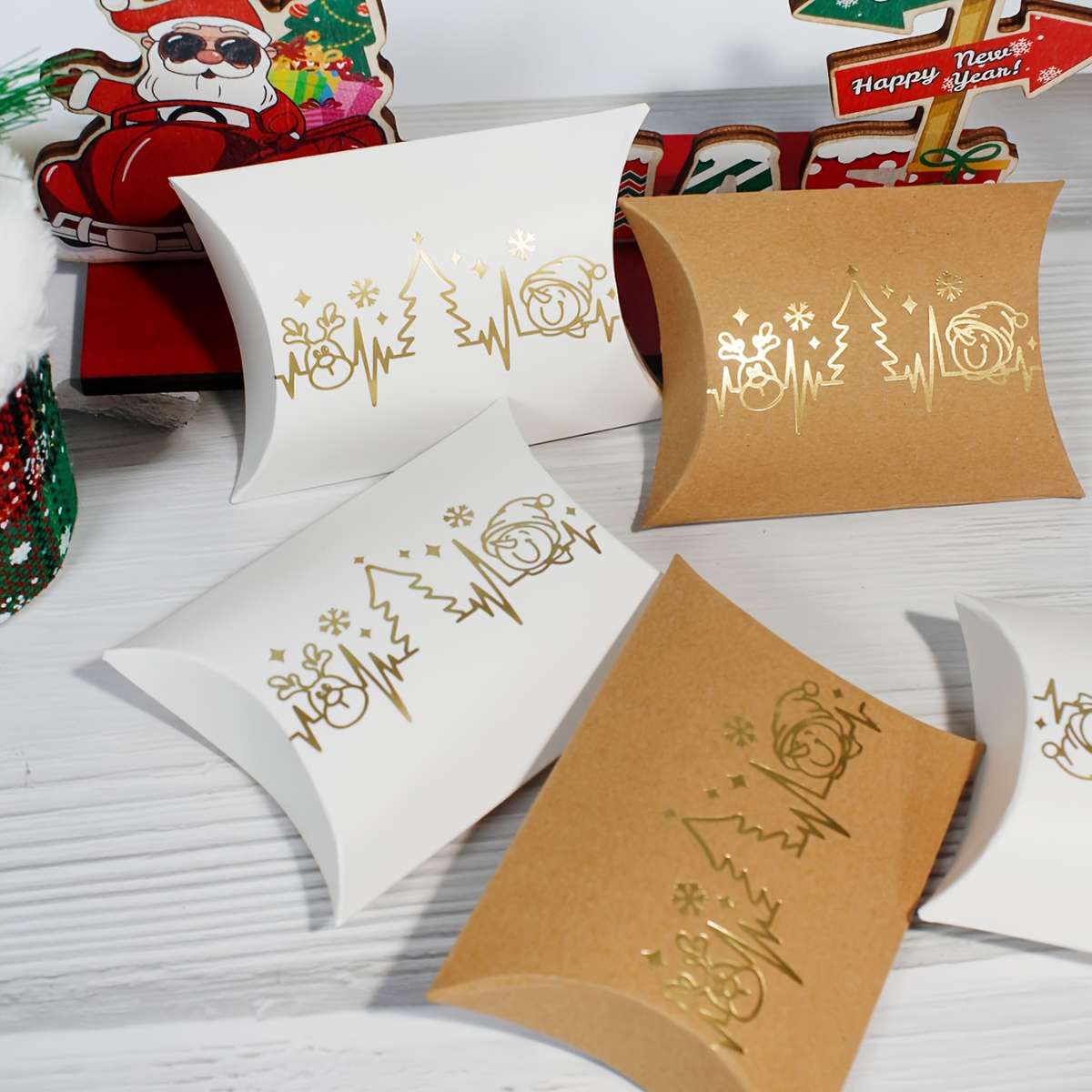 Christmas Gift Boxes Color White