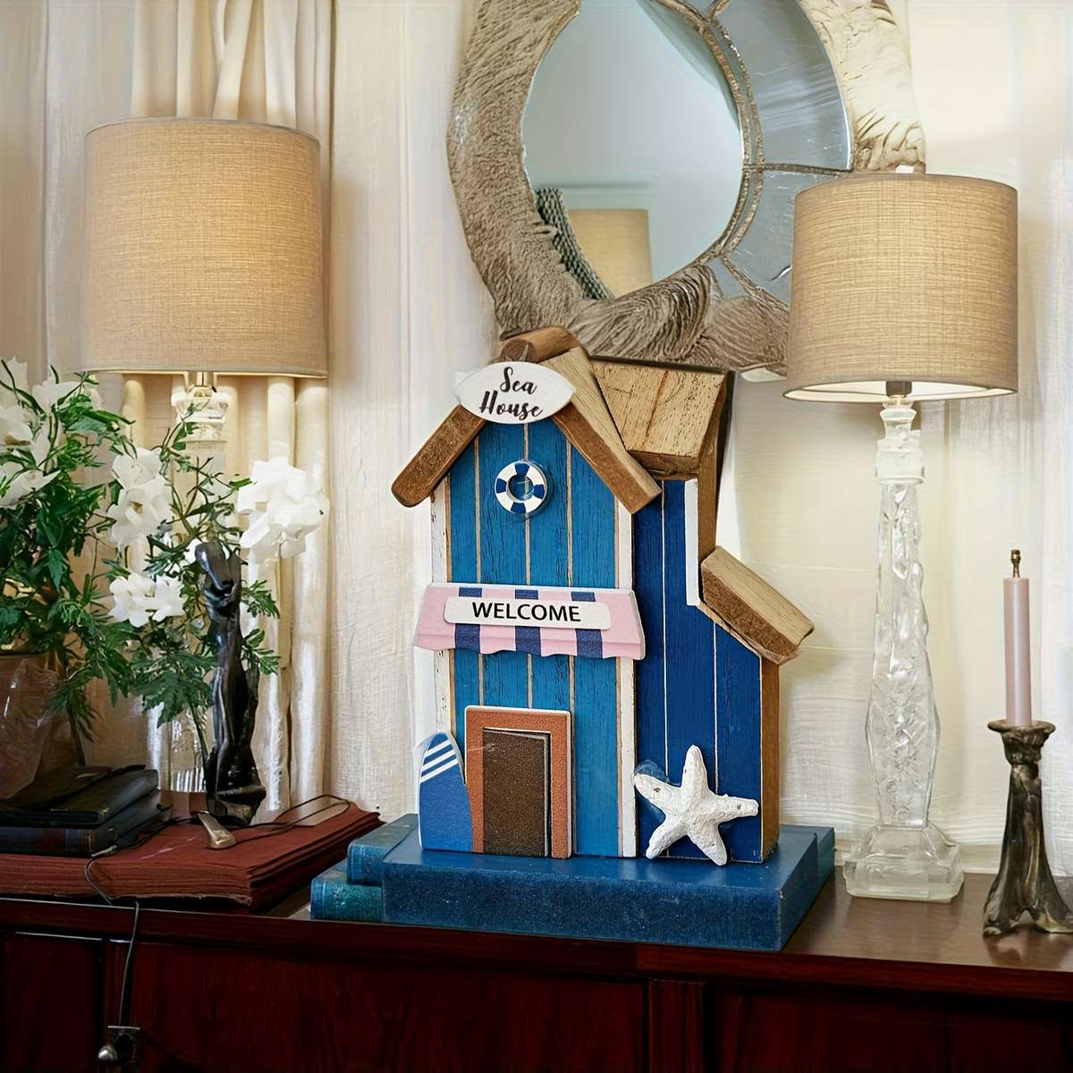 Building Toy Architectural Model Toy Set Color 1Pc Blue House Ornament