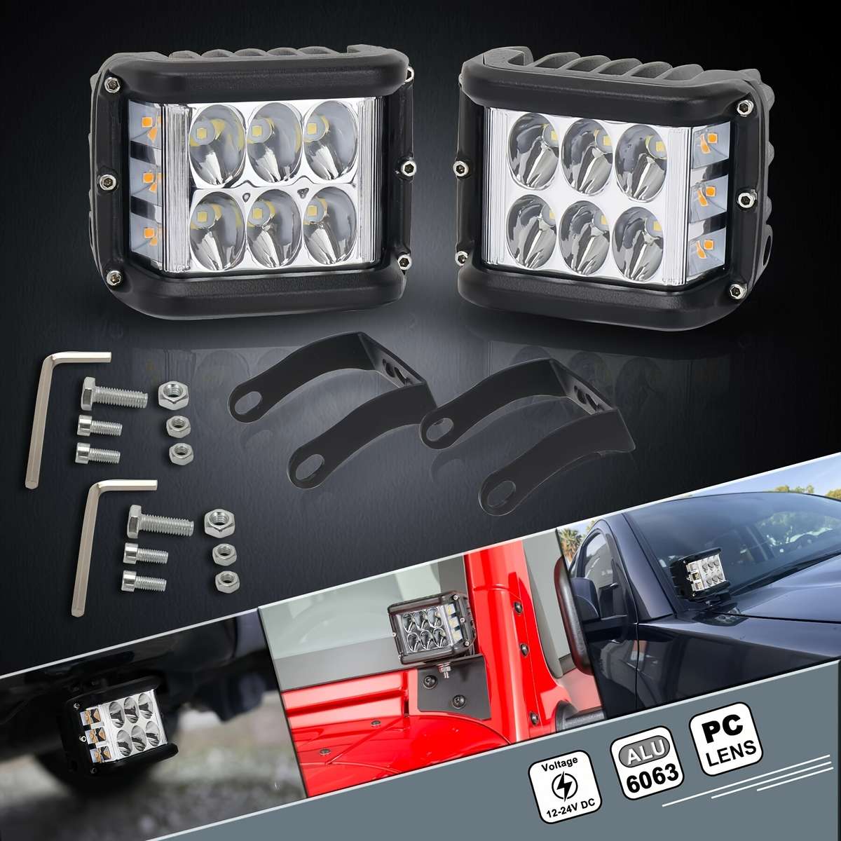 Car Lights Items 2Pcs White And Yellow