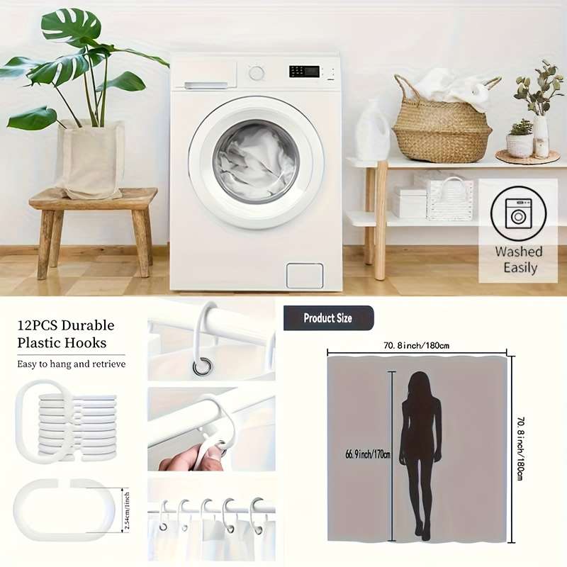 Waterproof Shower Curtain Color Polychrome Size 90*180 89.99Cm*180.01Cm