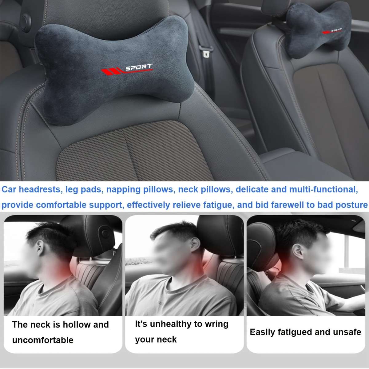 Car Seat Cushion 2 Pack  Black