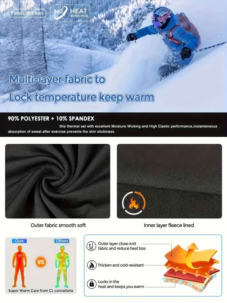 Thermal Underwear Color Black Sizexl