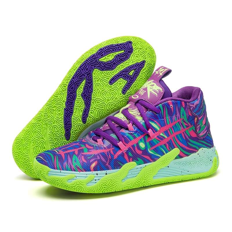 Basketball Shoes Color Purple Green Sizeuk 7