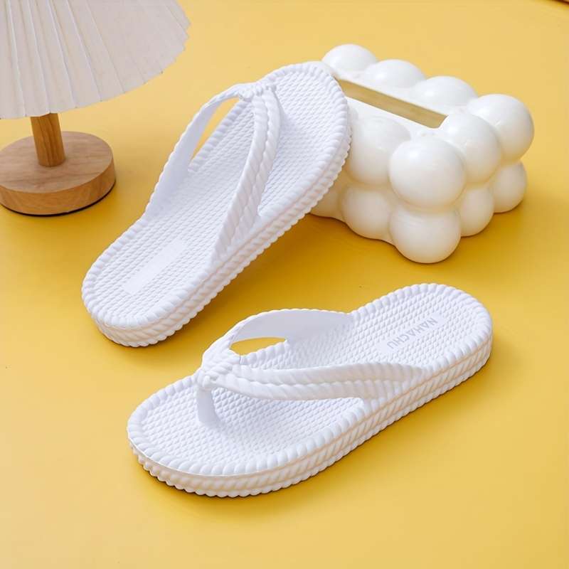 Ladies Summer Flip Flops White Uk 8