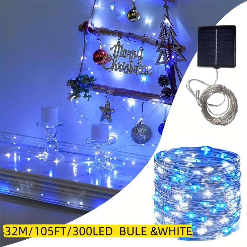 Christmas Lights Blue And White Size 32 Meters 300 Led 105 Feet