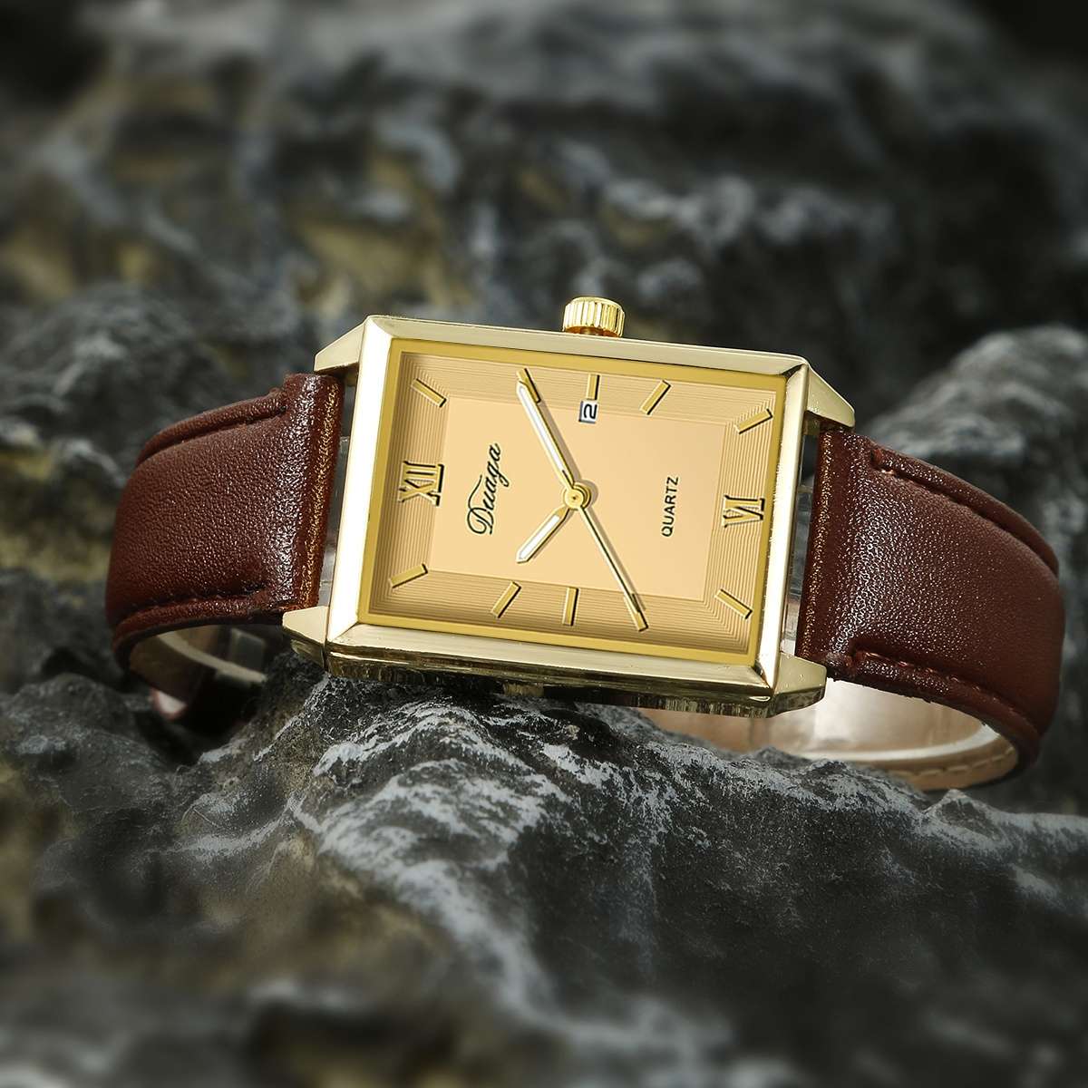 4Pcs Premium Set Of Stylish Square Quartz Watches For Men Perfect