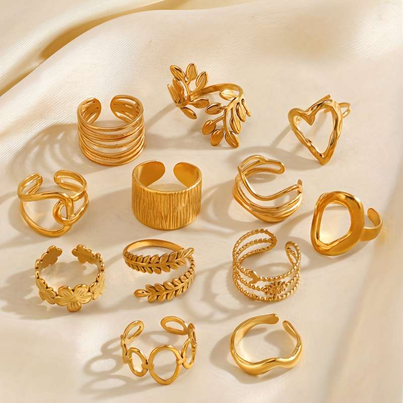 Luxury Heart Boho Style Finger Ring Quantity Random Rings