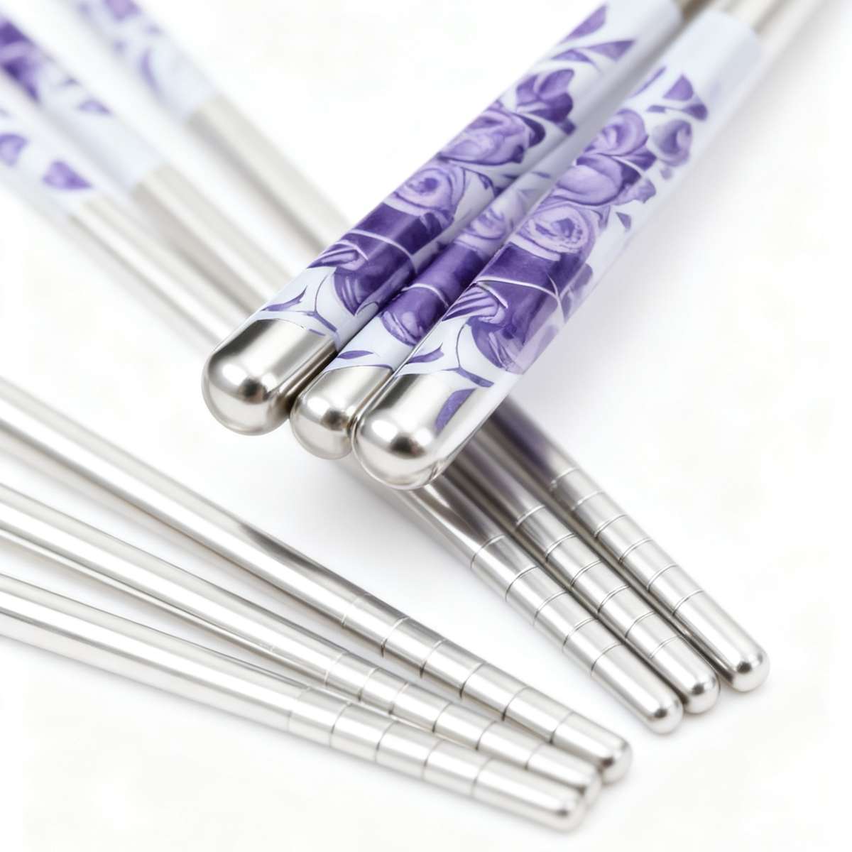 Chopsticks Color 2Pcs23 Square Chopsticks Decalswhite Purple