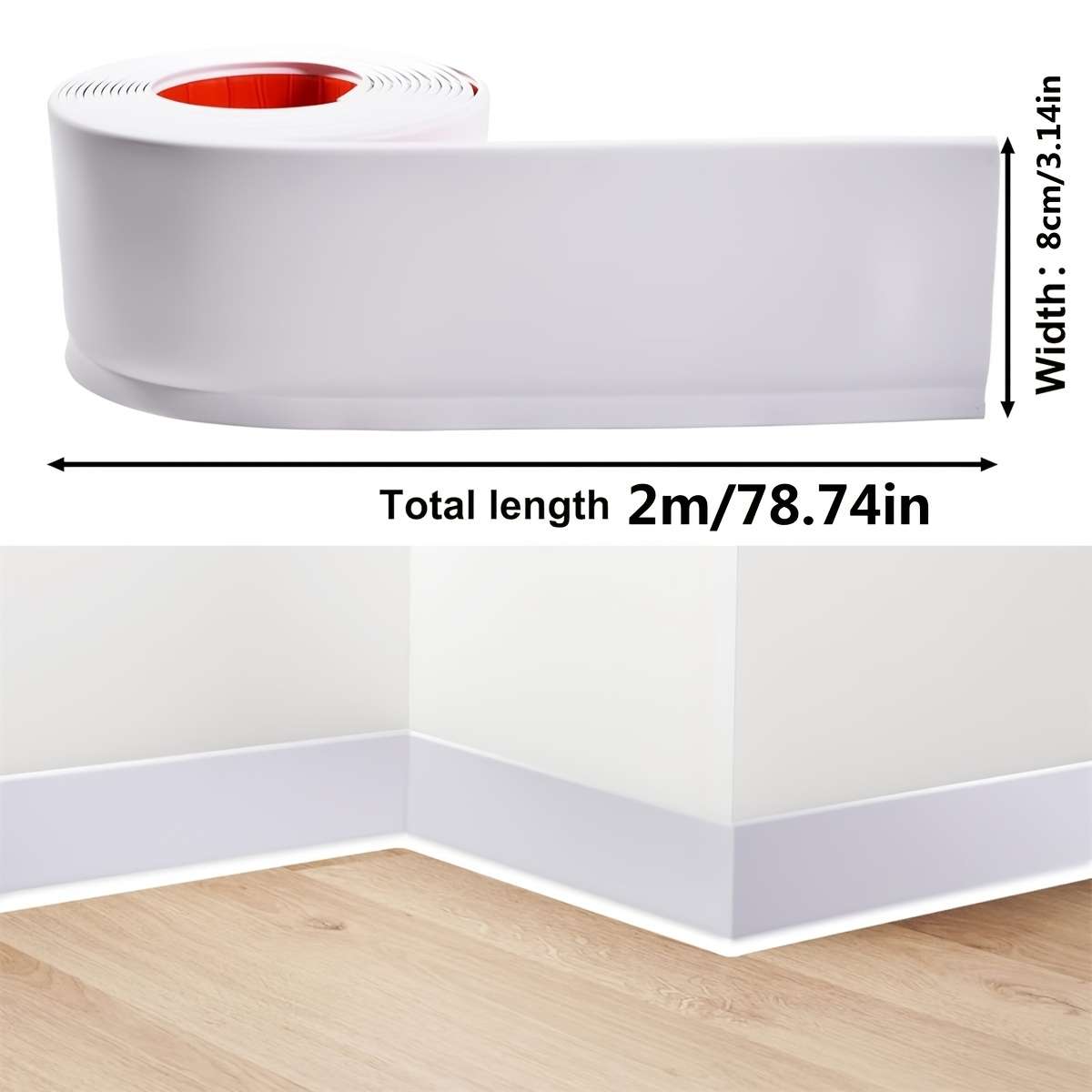 Skirting Board White Size 8Cmx2M