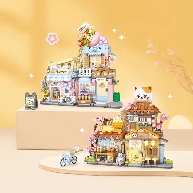 Building Toy Architectural Model Toy Set Style Flower Shop