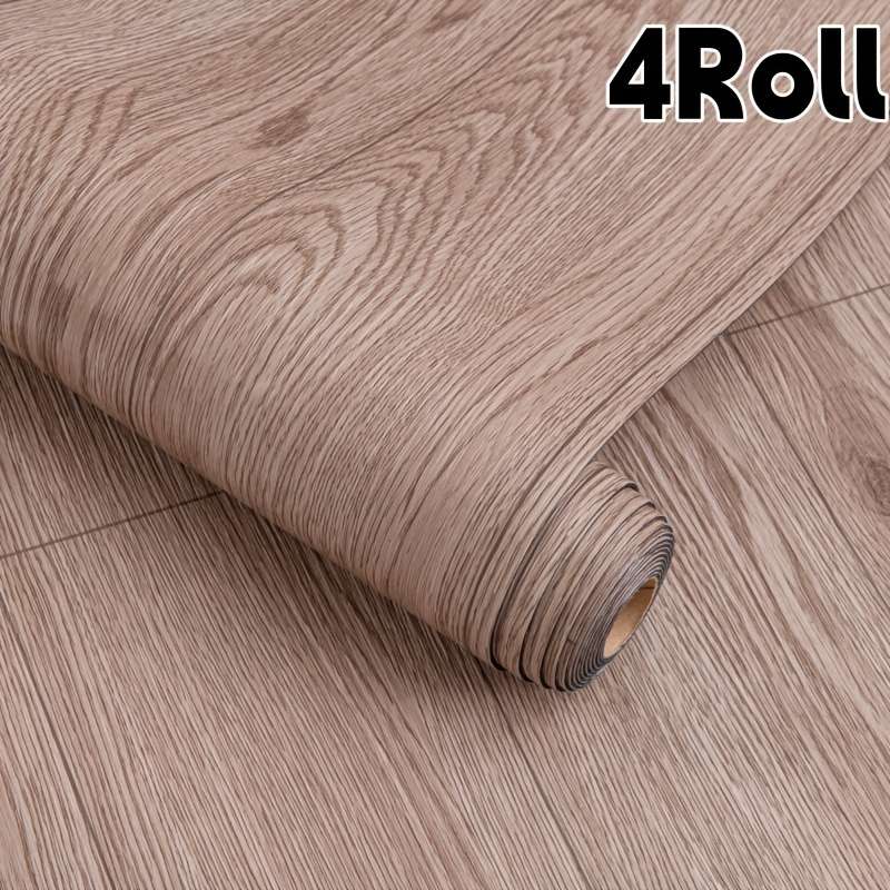 Self Adhesive Floor Stickers Light Wood Oak Wood 4Roll