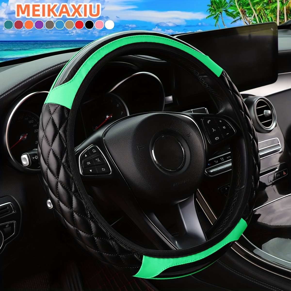 Car Steering Wheel Cover Beige