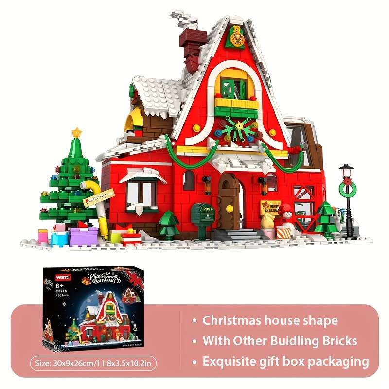Building Toy Architectural Model Toy Set Style Holiday Season House Blocks