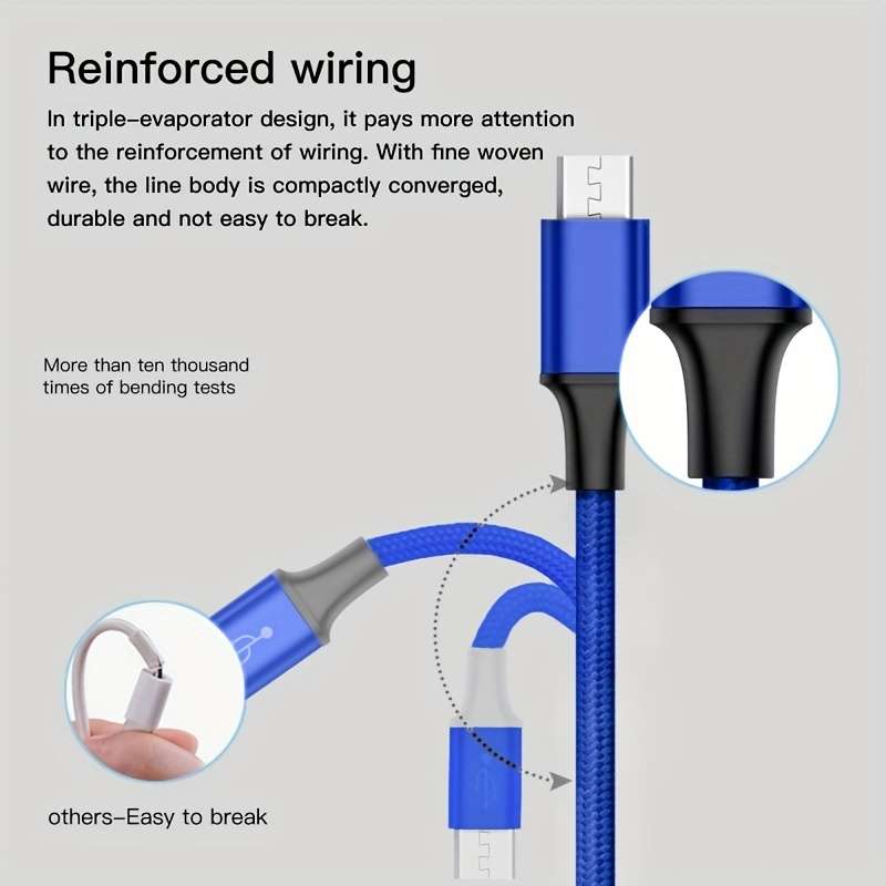 Charging Cable Color Blue Size1.2M 3.92Ft 47.24Inch