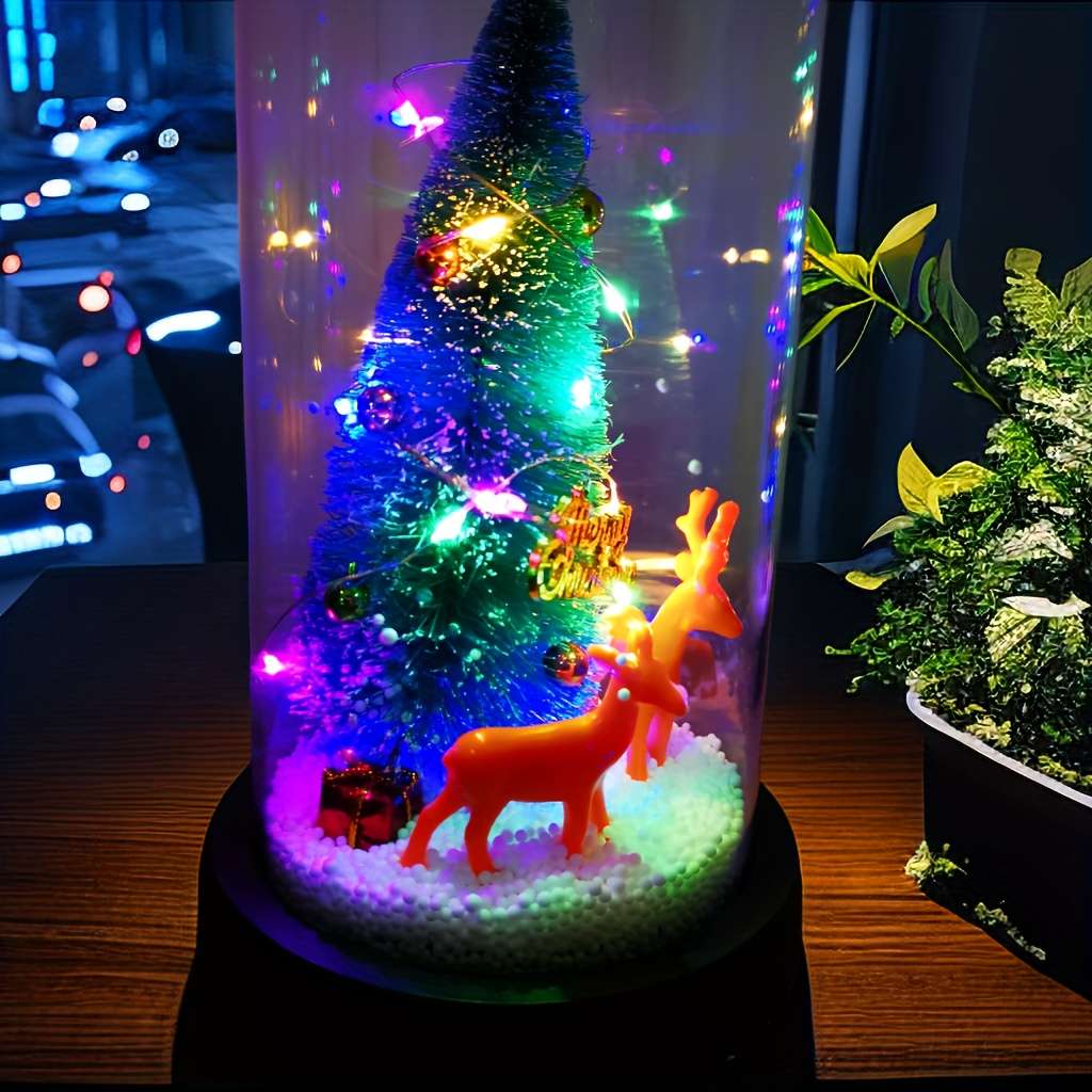 Christmas Lights Holiday Season Tree Orange Deer