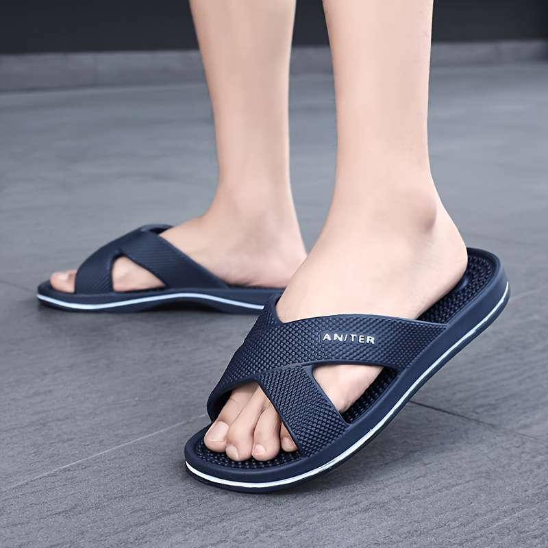 Men Slippers Summer Style Black Size Uk 5.5 To 6