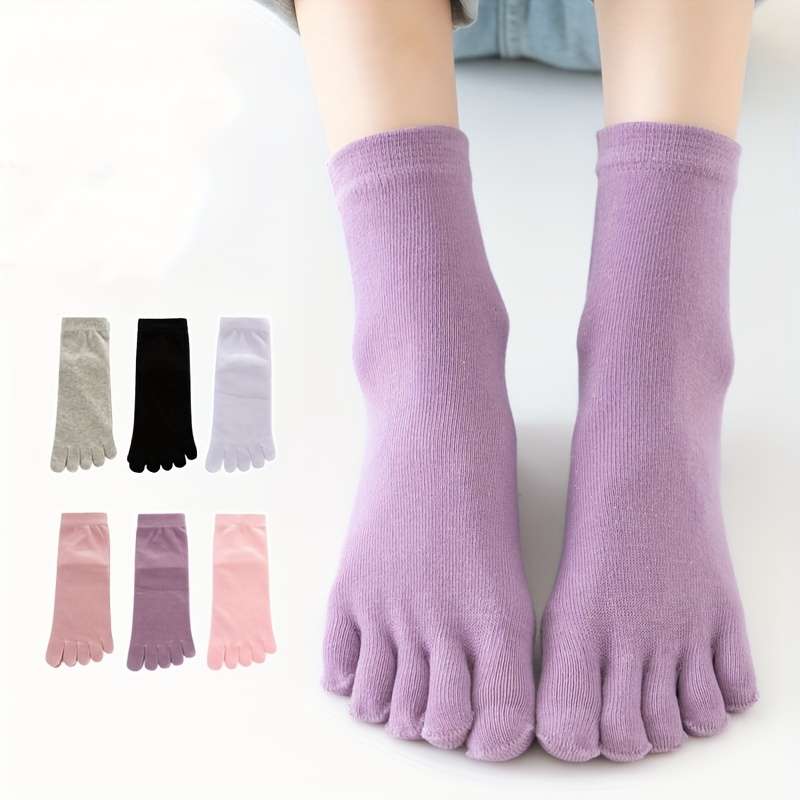 Women S Socks Color 1 Black 1 White 1 Purple 1 Gray Size Onesize