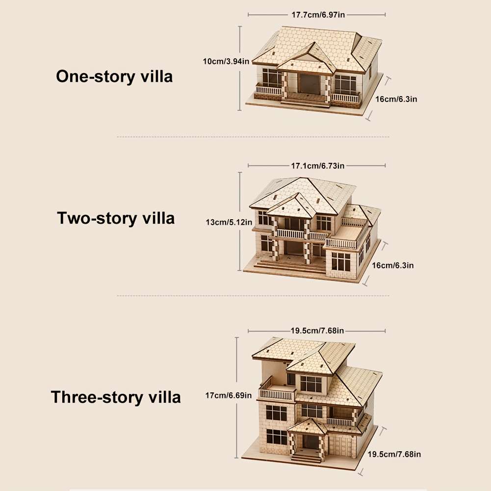 Building Toy Architectural Model Toy Set Model Three Story Villa
