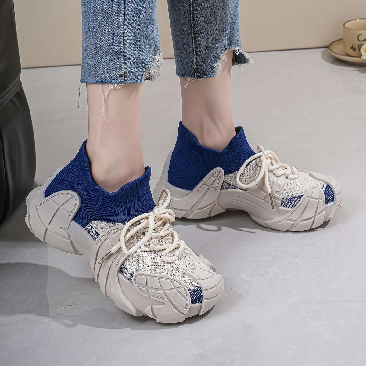 Women S Sneakers Color Beige Gray Sizeuk 3.5