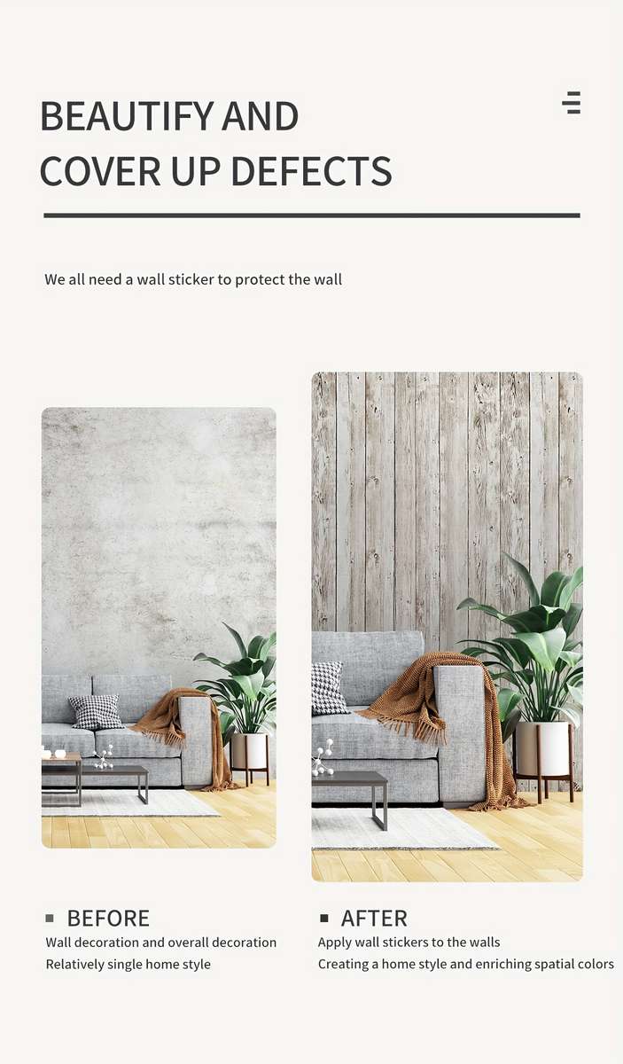 Self Adhesive Floor Stickers 5.0Meter*44.96Cm Old Wood Grain