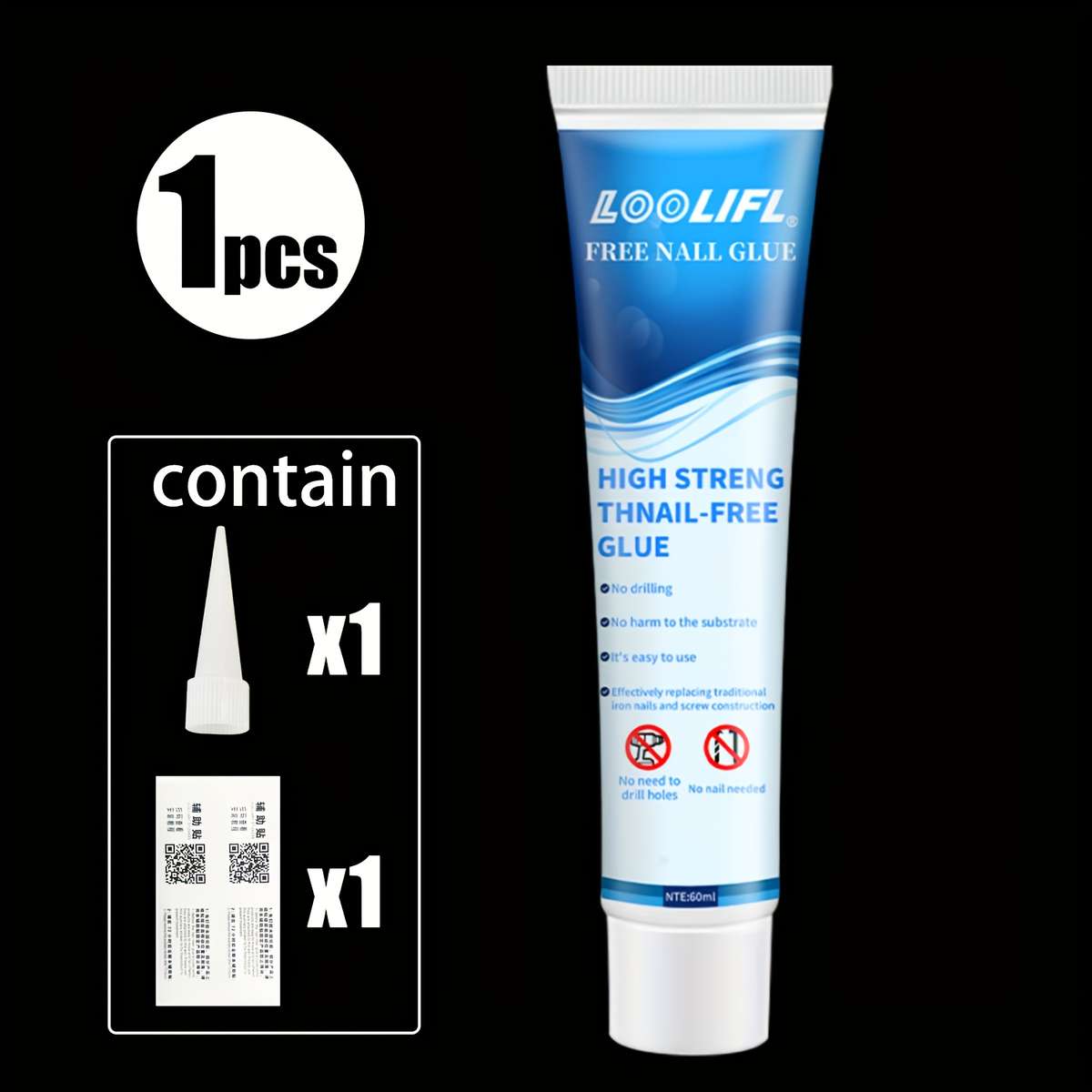 Heavy Duty Transparent Ultrastrong Nodrill Adhesive Durable For Diy Crafting