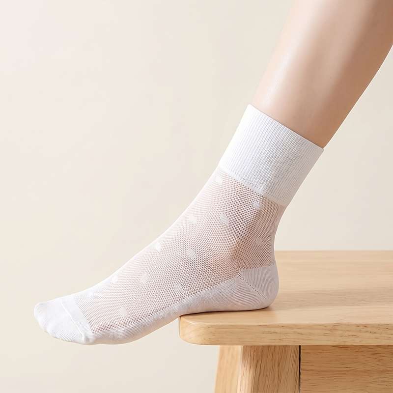 Women S Socks Color White 5 Pairs Size Onesize