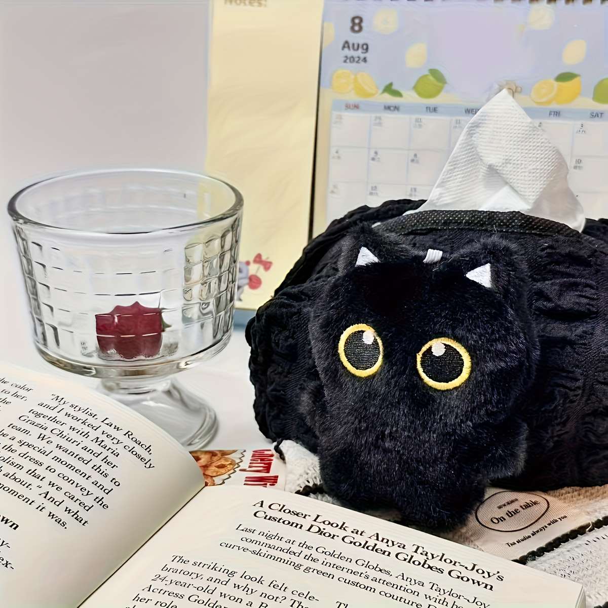 Car Tissue Box Style Black Cat Tissue Box