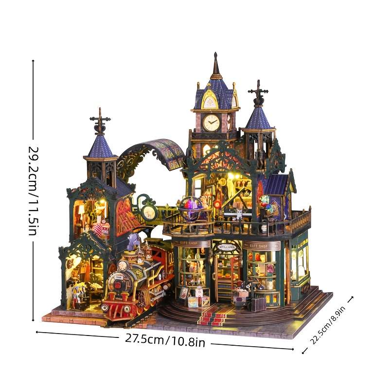 Building Toy Architectural Model Toy Set Style Trajectory Castle  With Dust Cover
