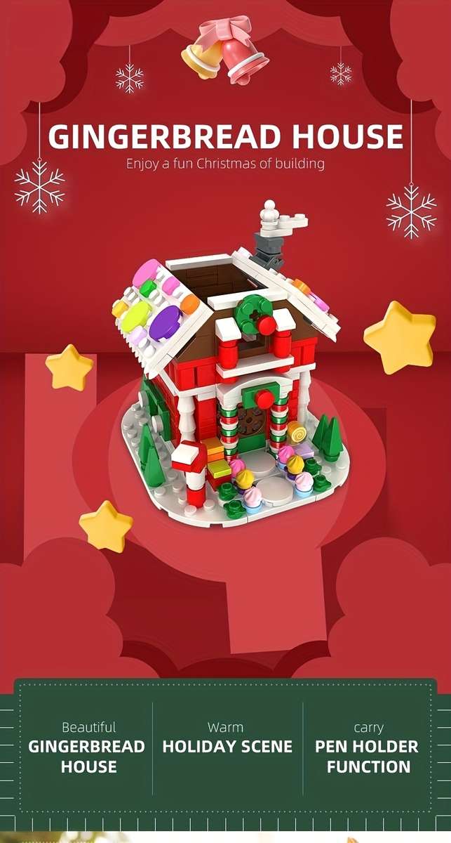 3D Building Model Puzzle Set Color Gingerbread House  322 Pcs