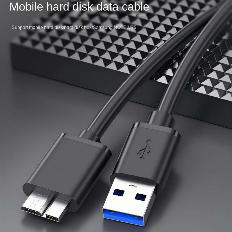 1pc High-Speed USB 3.0 Data Transfer Cable for Mobile Hard Drives AM to MicroB Connector 5GB